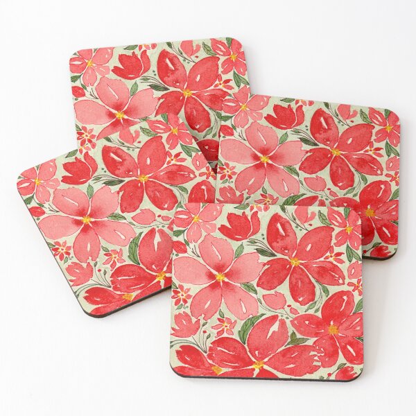 Item preview, Christmas Holiday, Cheery and Bright Red Poinsettia Floral Mix designed and sold by DaisyGirlDesign.