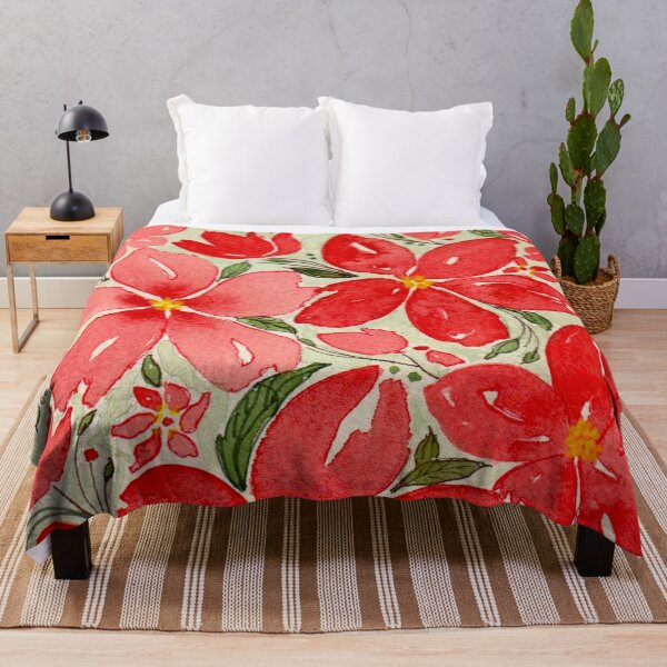 Item preview, Christmas Holiday, Cheery and Bright Red Poinsettia Floral Mix designed and sold by DaisyGirlDesign.