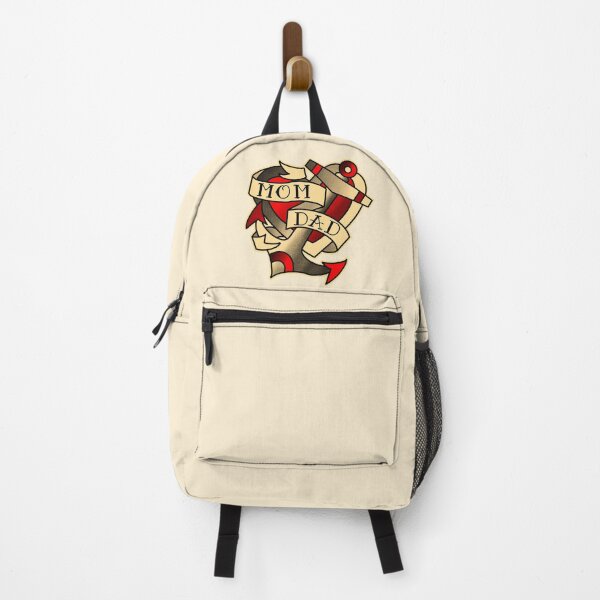 Item preview, mom dad , anchor and heart with traditional  tattoo style banner designed and sold by weilertsen.