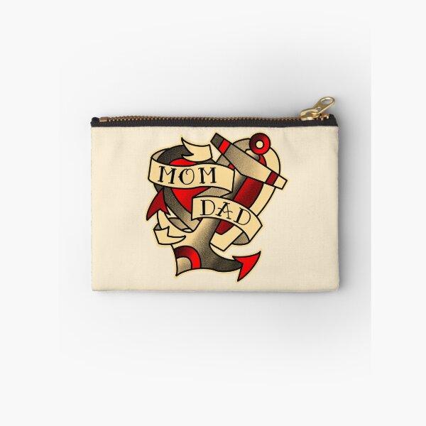 Item preview, mom dad , anchor and heart with traditional  tattoo style banner designed and sold by weilertsen.