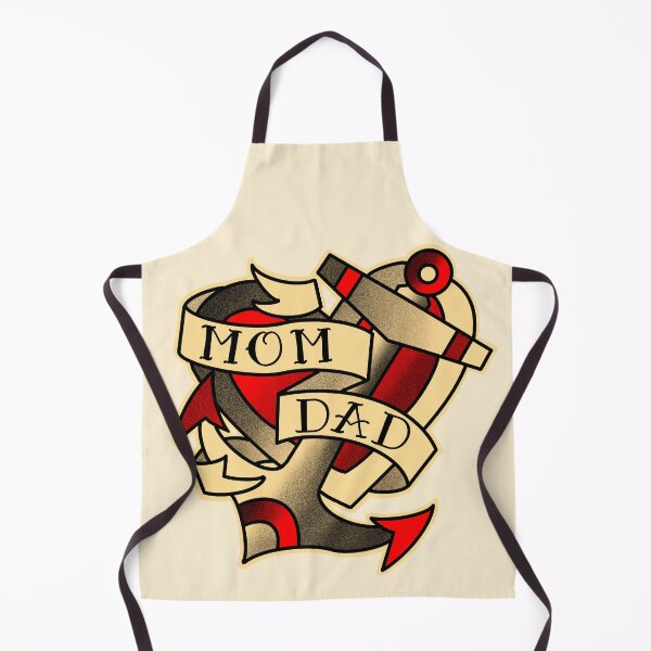 Item preview, mom dad , anchor and heart with traditional tattoo style banner designed and sold by weilertsen.