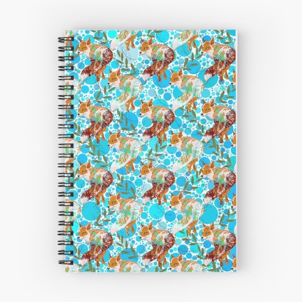 Artikelvorschau, Fuchs und Blasen Anime Aqua Blue Decor Blumenmuster. entworfen und verkauft von MindCereal.