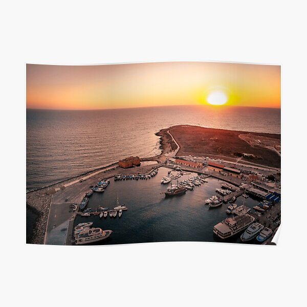 Paphos Sunset Cyprus Poster