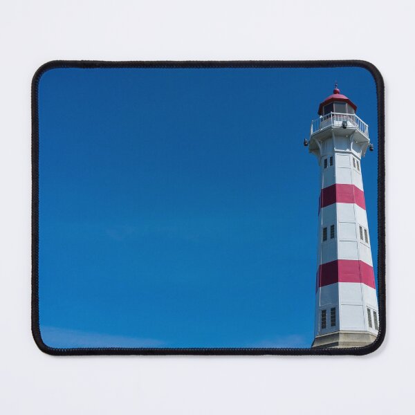 Item preview, LIGHTHOUSE SUNSET TALL TOWER RED WHITE SKY BLUE LIGHT designed and sold by MonArtisteSam.