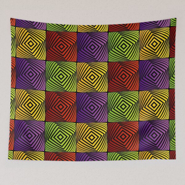 Item preview, Colorful optical illusion with squares  designed and sold by Shawlin Islam.