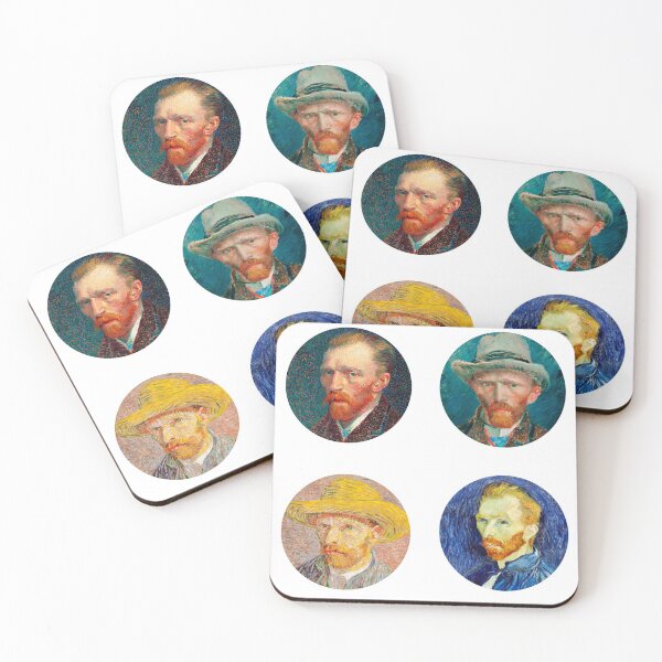 Item preview, Van Gogh Self Portrait Sticker Pack of 4 designed and sold by Meek-Anime.