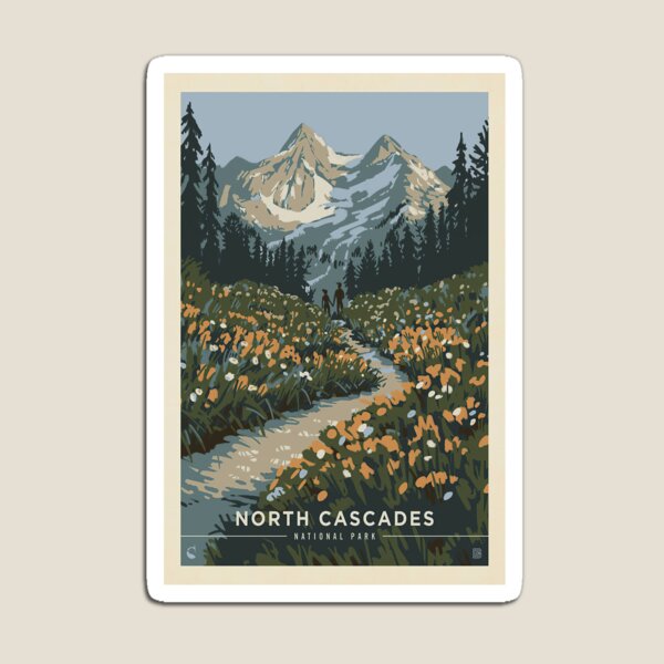 Item preview, North Cascades National Park Summer Hike Poster, Minimalist Wall Art, National Park Print, Travel Poster, Wood Art Print, Home Wall Art designed and sold by DojiHome.