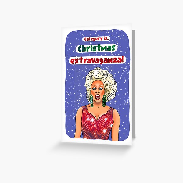 Item preview, drag queen Christmas card designed and sold by Swish & Scribble.