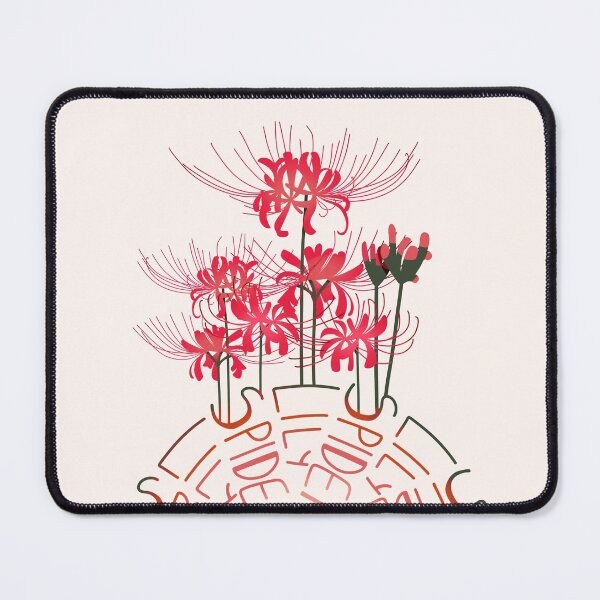 Item preview, Spider lily / Spider Lilies - Red and Green Floral Plant Word Mandala Illustration Pattern designed and sold by TheRainbowRoom.