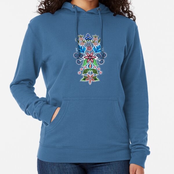 Vista previa del artículo con la obra «Ojibwe floral rosa y azul», diseñado y vendido por jbeadwork.
