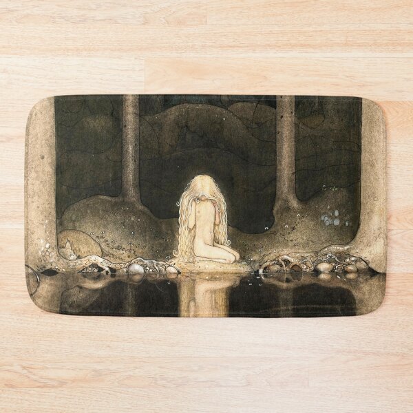 Item preview, Princess Tuvstarr gazing down into the dark waters of the forest tarn_John Bauer (illustrator)  Swedish painter and illustrator (1882-1918) designed and sold by HomeGallery.