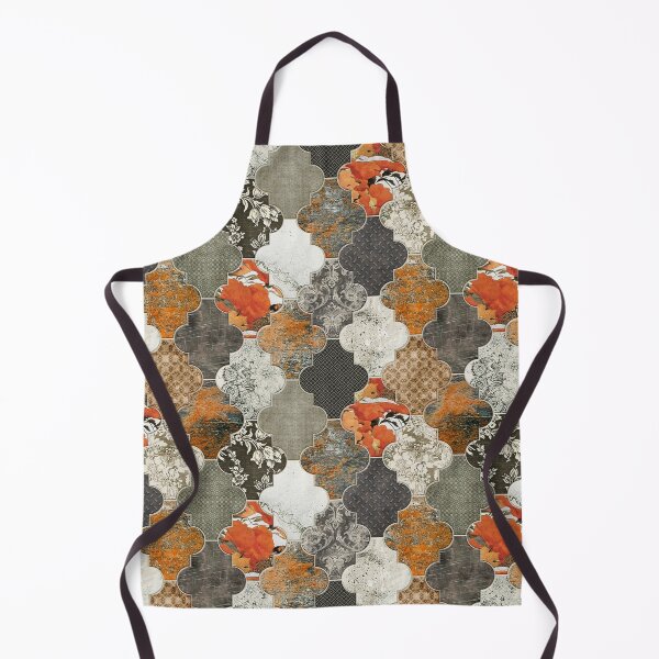 Item preview, Moroccan Tiles Rust Orange Olive Grey S designed and sold by Delinda Graphic Studio.
