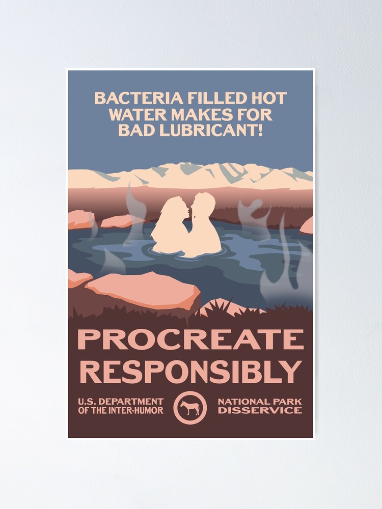 Hot Springs = Bad Lubricant - Procreate Responsibly" Poster for Sale by  mp2262 | Redbubble