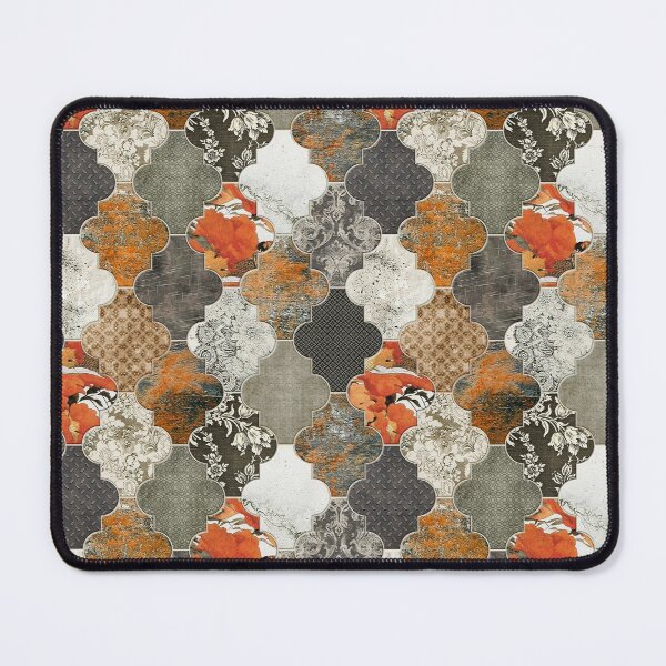 Item preview, Moroccan Tiles Rust Orange Olive Grey S designed and sold by Delinda Graphic Studio.
