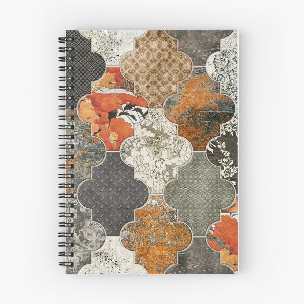 Item preview, Moroccan Tiles Rust Orange Olive Grey designed and sold by Delinda Graphic Studio.