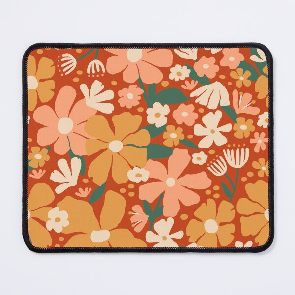 Item preview, Blooming Garden on Mahogany Red designed and sold by latheandquill.