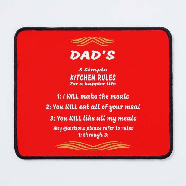 Item preview, DAD’S 3 SIMPLE KITCHEN RULES designed and sold by TJays.