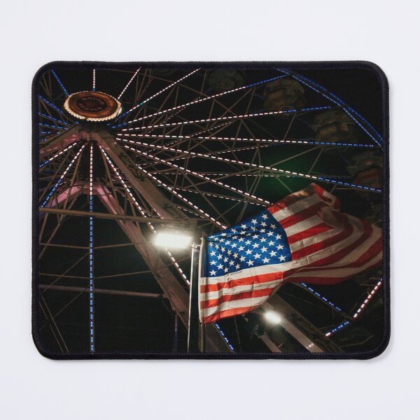 Item preview, Americana American Flag With A Red White And Blue Ferris Wheel designed and sold by JLPhotographer.