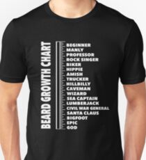 Beard Length Ruler T-shirt Growth Chart Joke Gift Men's Funny Mens Unisex T-Shirt