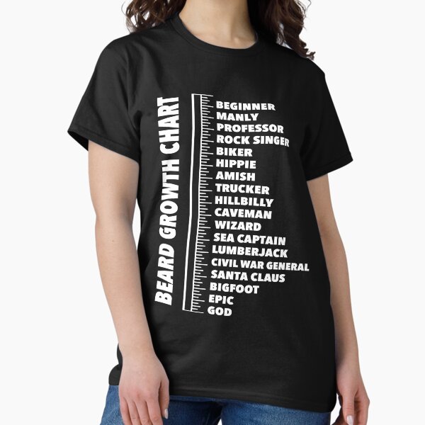 Vista previa del artículo con la obra «Barba regla de la longitud de la camiseta Carta de crecimiento broma regalo hombres divertidos hombres», diseñado y vendido por arcadetoystore.