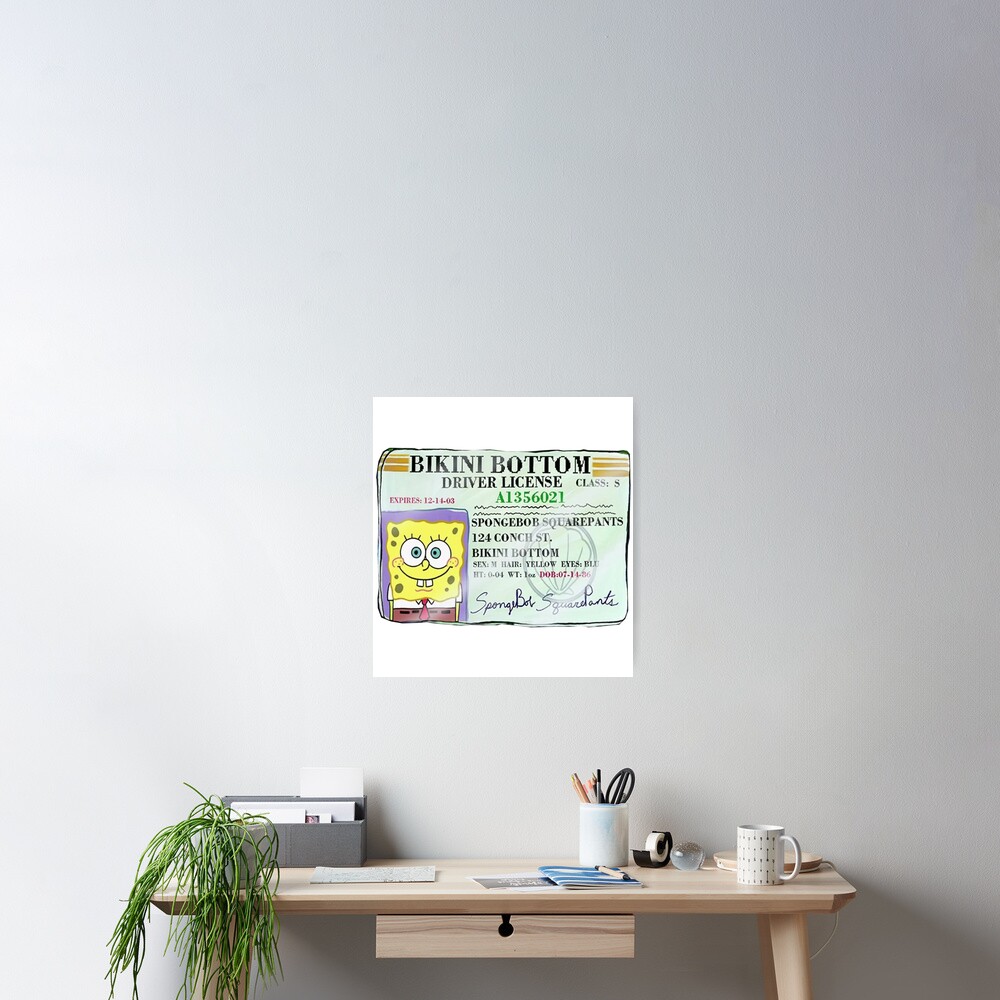 Póster «licencia de conducir de bob esponja» de hardinft Redbubble