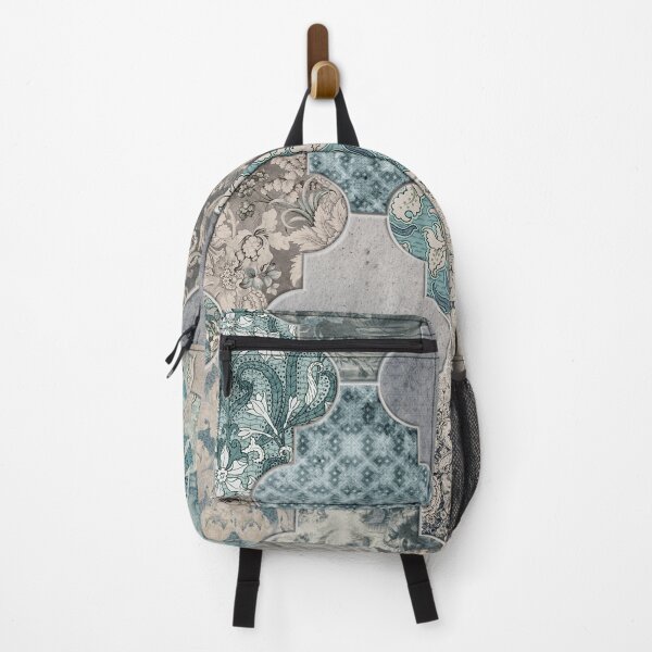 Item preview, Moroccan Tiles Duck Egg Blue Grey Cream designed and sold by Delinda Graphic Studio.