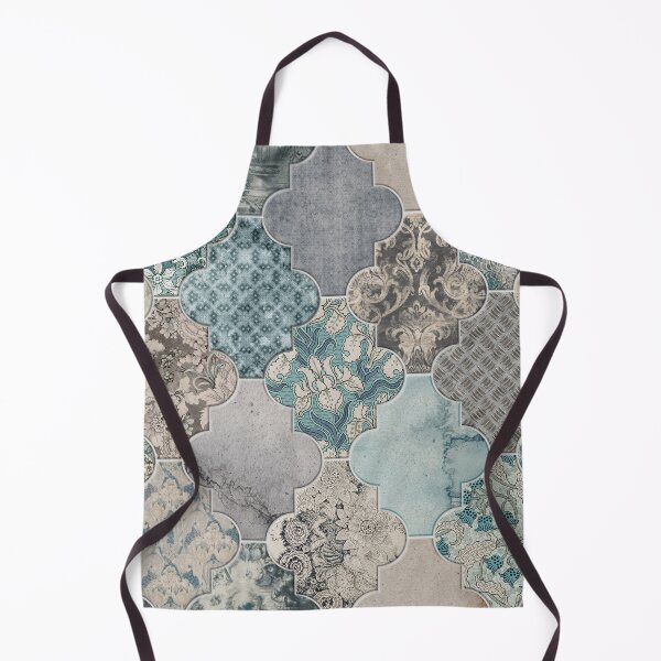 Item preview, Moroccan Tiles Duck Egg Blue Grey Cream designed and sold by Delinda Graphic Studio.