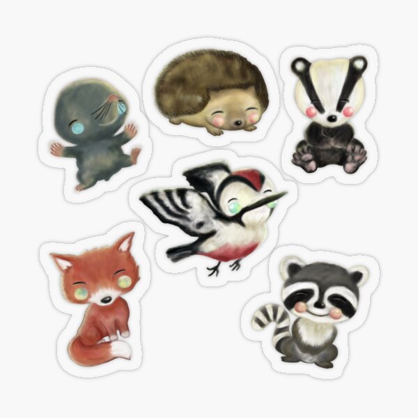 Wee Animals Set 4 - Forest Transparent Sticker