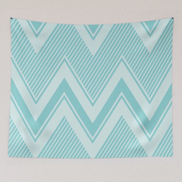 Item preview, Aqua blue zig zag pattern designed and sold by BLMcreations.