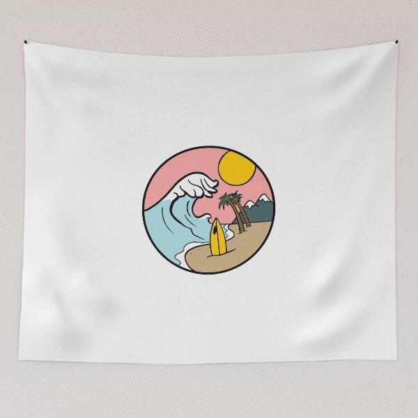 Item preview, beach, mountains, waves and surf designed and sold by landscapeworlds.