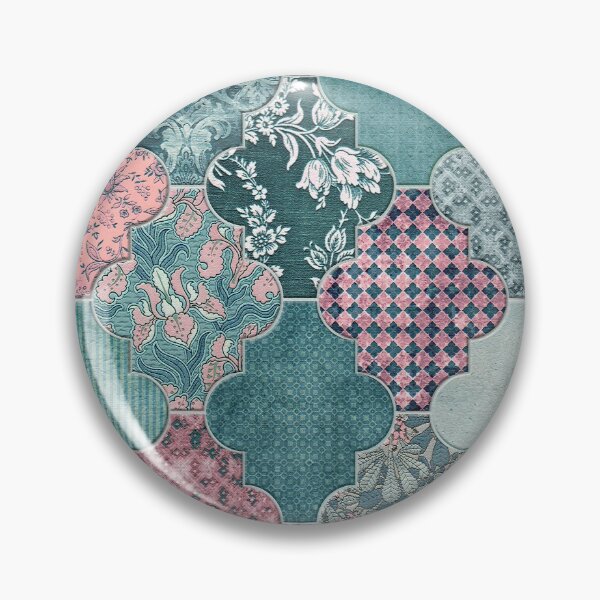 Item preview, Moroccan Tiles Teal Blue Pink designed and sold by Delinda Graphic Studio.