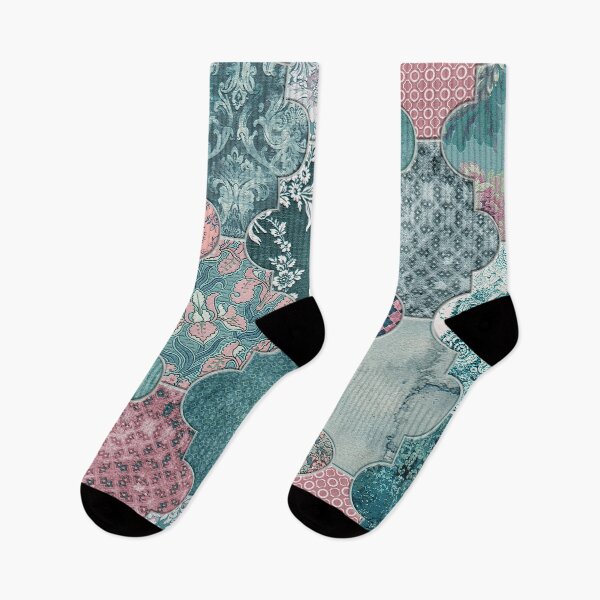 Item preview, Moroccan Tiles Teal Blue Pink designed and sold by Delinda Graphic Studio.