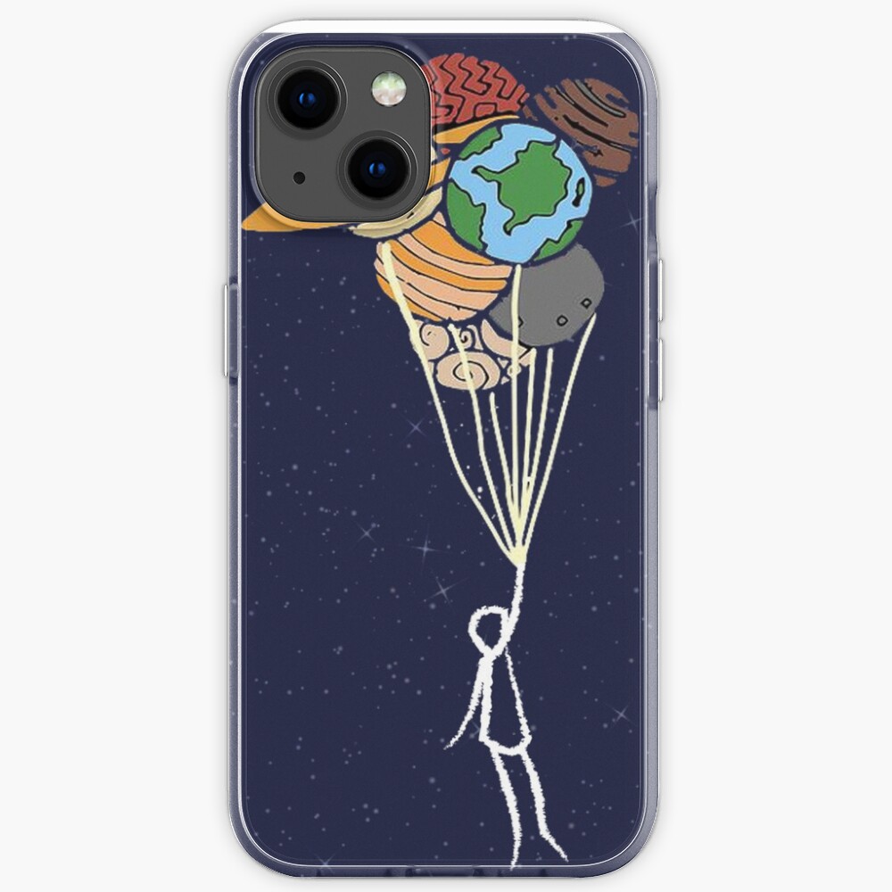 Cosmic Space Cartoon Planet Balloons iPhone Case
