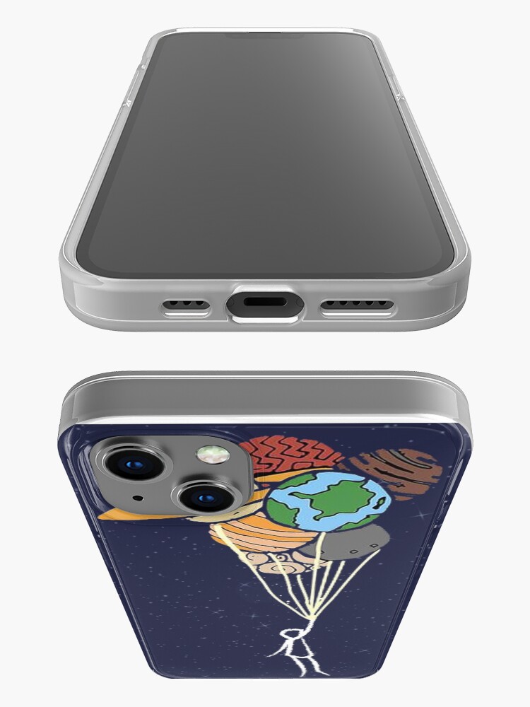 Alternate view of Cosmic Space Cartoon Planet Balloons iPhone Case