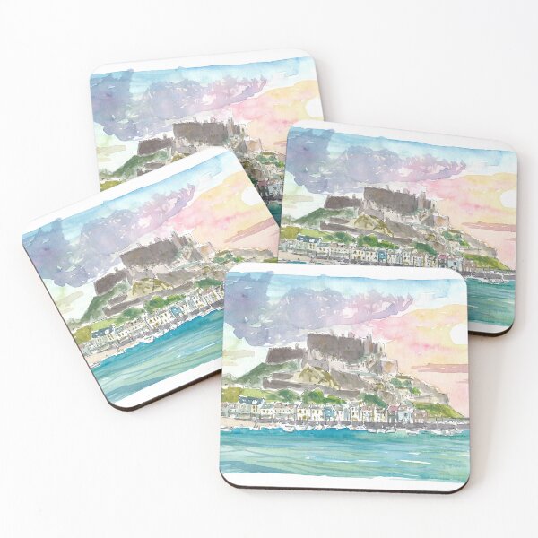 Item preview, Scenic View of Mont Orgueil and Gorey harbour Jersey Channel Islands Bailiwick designed and sold by artshop77.