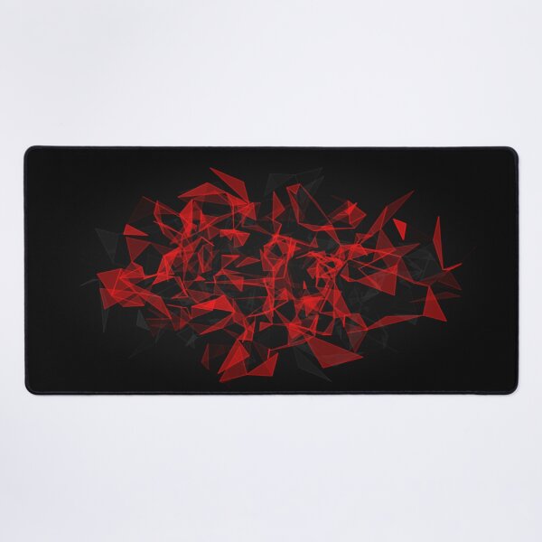 Red abstract crystal shapes Desk Mat