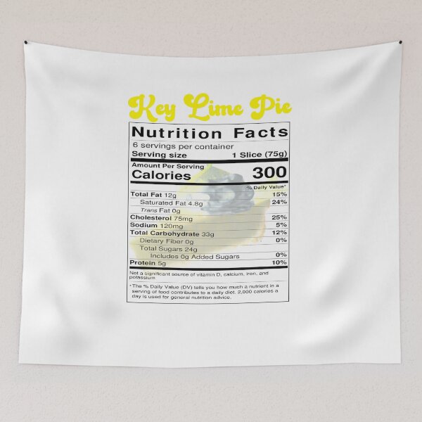 Item preview, Key Lime Pie Nutritional Facts designed and sold by KeysTreasures.