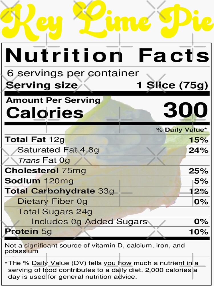 "Key Lime Pie Nutritional Facts" Sticker for Sale by KeysTreasures