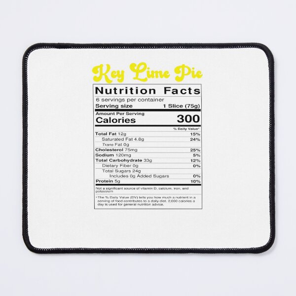 Item preview, Key Lime Pie Nutritional Facts designed and sold by KeysTreasures.