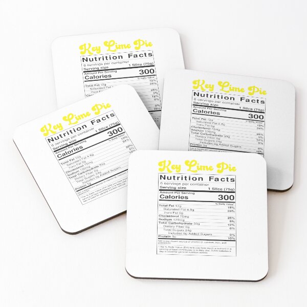 Item preview, Key Lime Pie Nutritional Facts designed and sold by KeysTreasures.