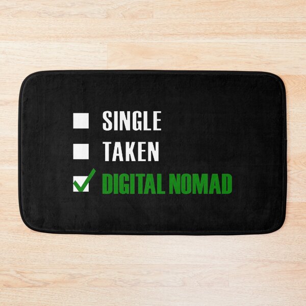 Item preview, Funny Essentials: Single Taken Digital Nomad Green tick check box - Sleek white and green typography design - digital nomad (dark mode) designed and sold by Deegital18.