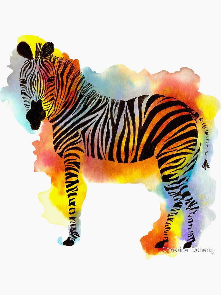 Sticker Rainbow zebra 