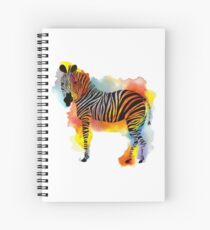 Think Zebras - Rainbow Watercolor Zebra Spiral Notebook