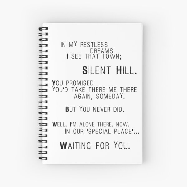 Silent Hill - Lettre de Marie (Texte) Cahier à spirale