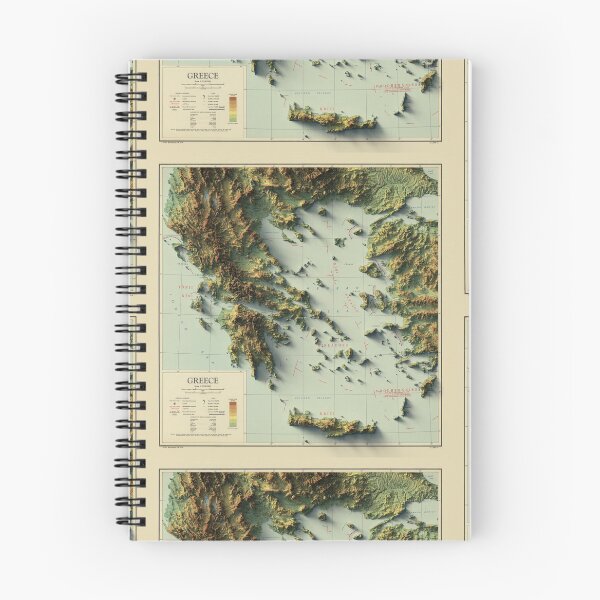 Item preview, 1948 Greece Relief Map 3D digitally-rendered designed and sold by ThinkAboutMaps.