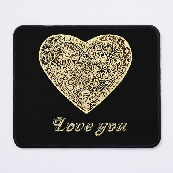 Item preview, golden heart I love you designed and sold by MandalaFlowerArt.