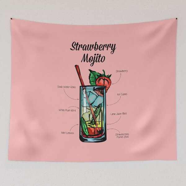 Item preview, Strawberry Mojito Cocktail Recipe designed and sold by HuckleberryArts.