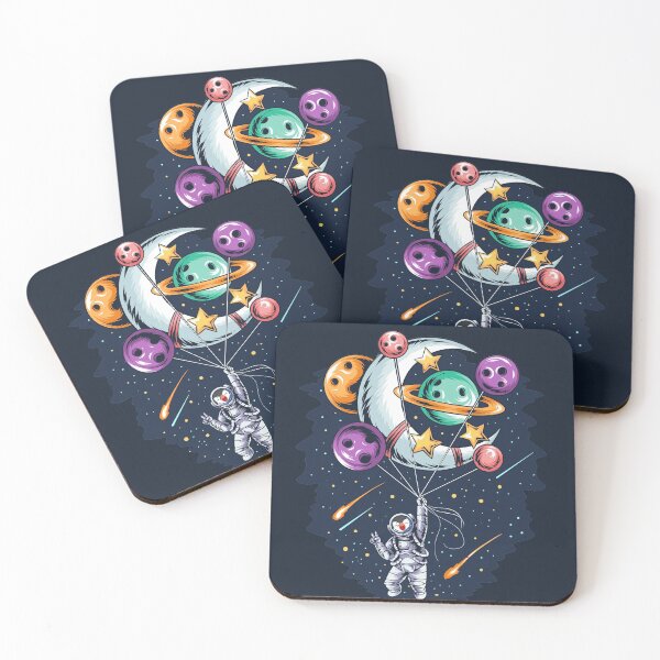Item preview, Cute penguin astronaut with planet balloons designed and sold by urban-color.
