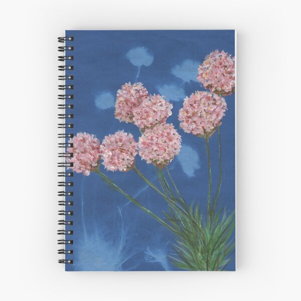 Item preview, Seapinks in gouache on cyanotype designed and sold by LymphomaLass.