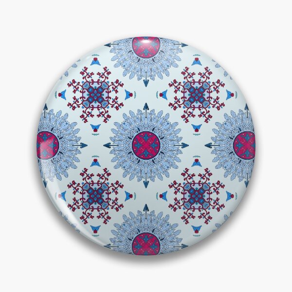 Item preview, Blue and red mandala designed and sold by MandalaFlowerArt.